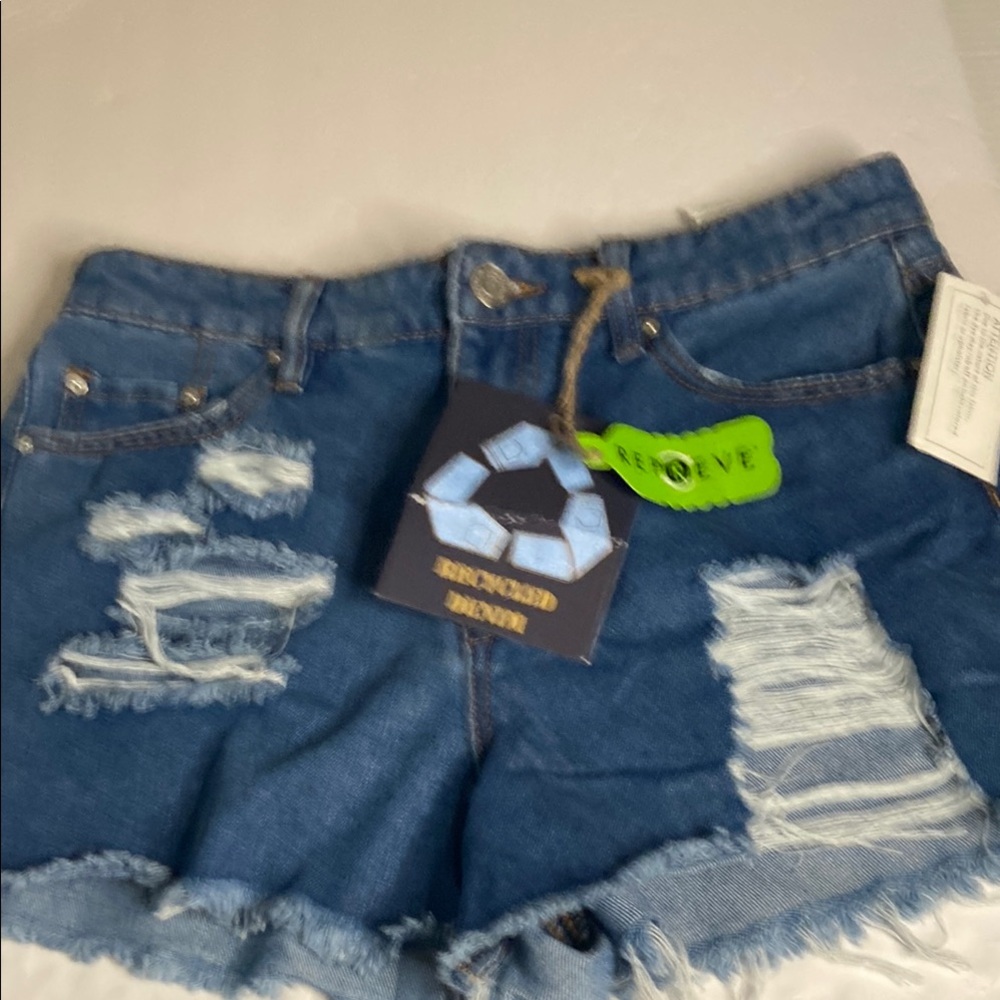 Indigo Rein Super High Rise Denim Shorts